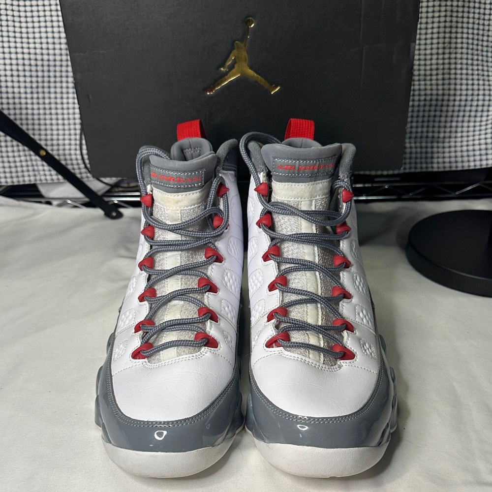Jordan Sneakers White and Gray with Red Accents